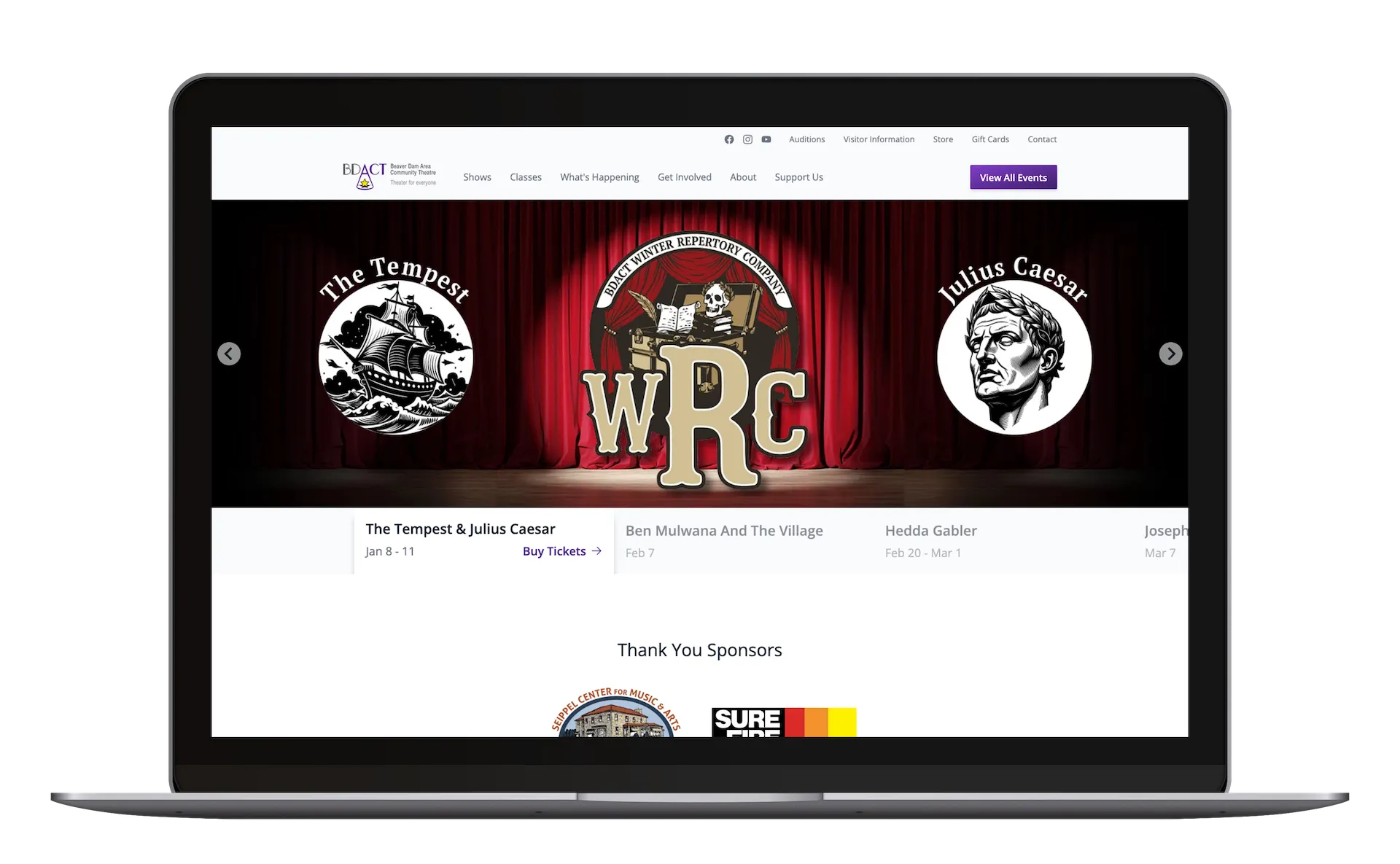 BDACT website desktop view