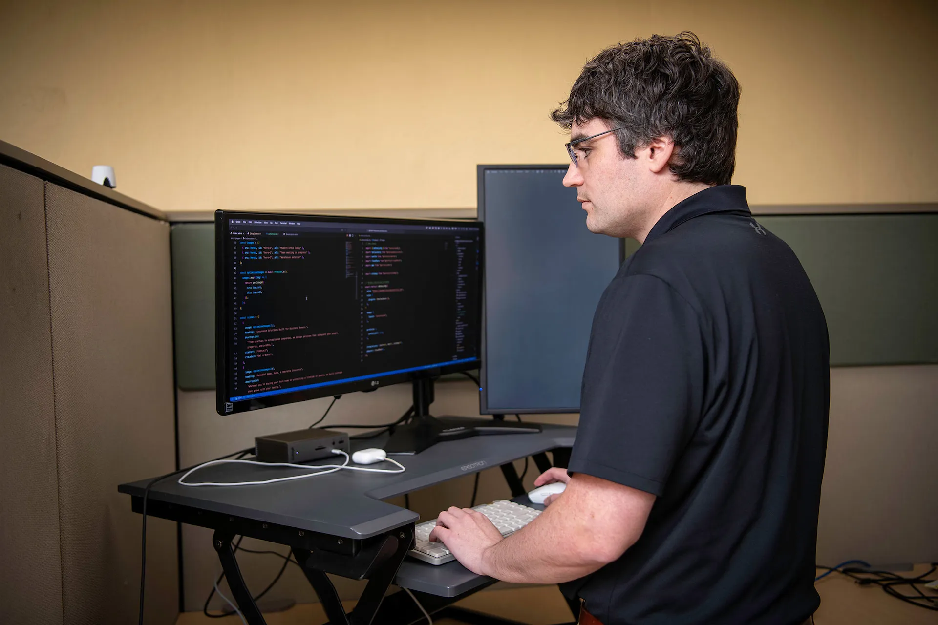 Developer working on website