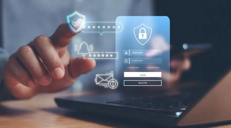 Business professional using multi-factor authentication on smartphone