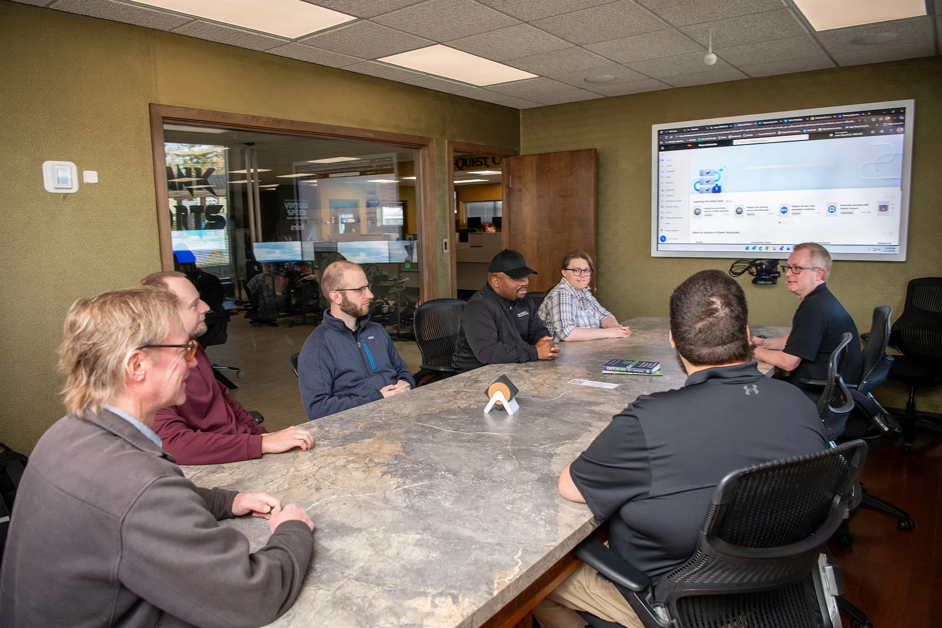 Meeting in a conference room