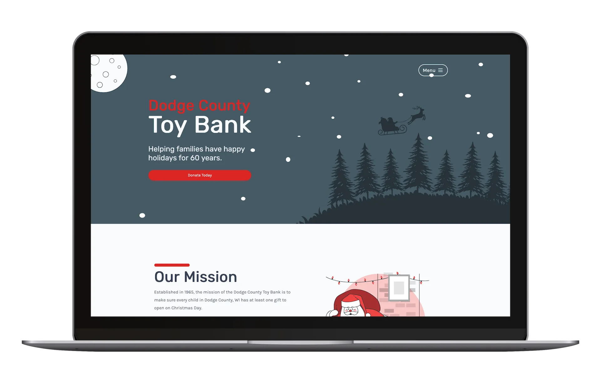 Toy Bank website desktop view