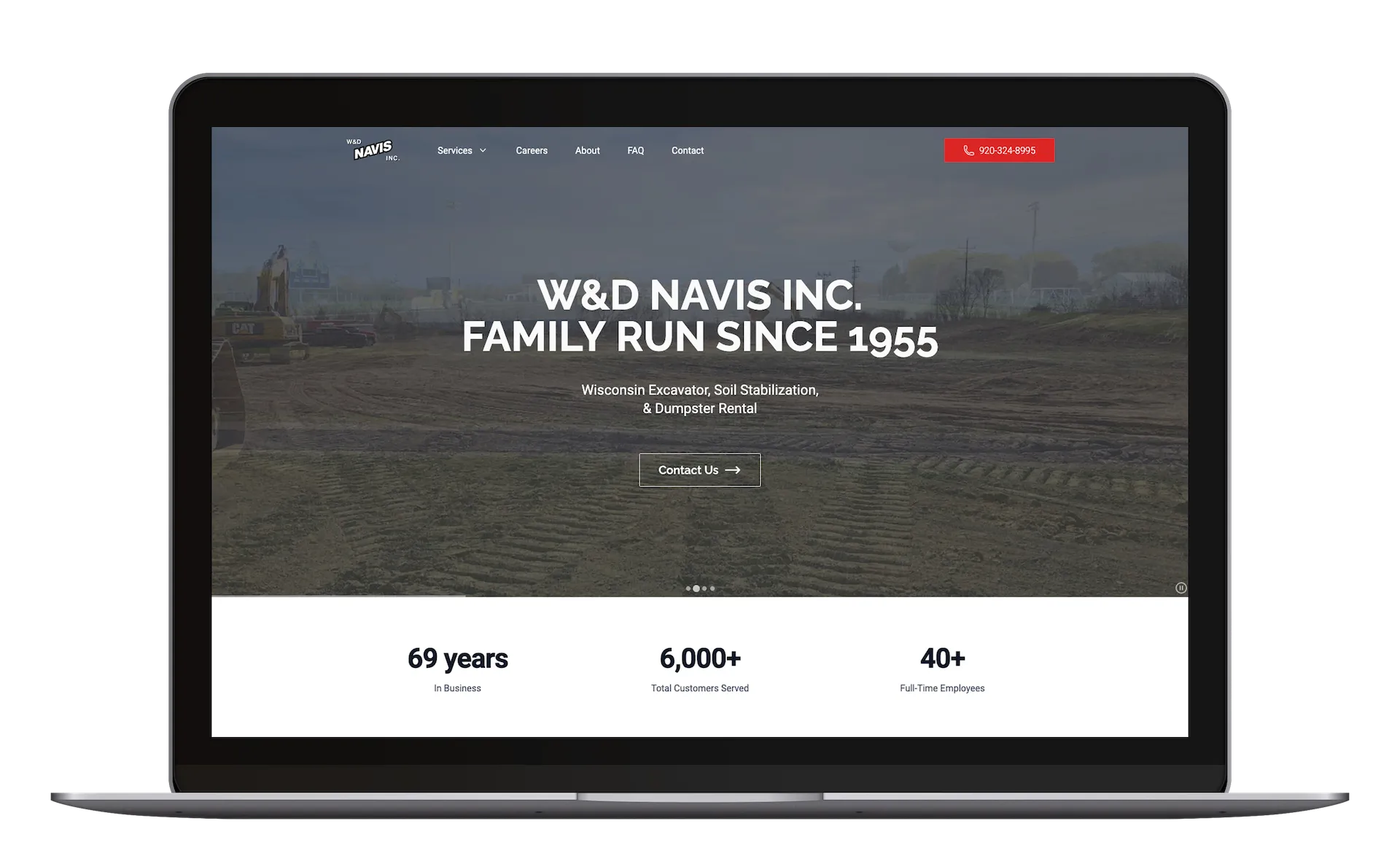 WD Navis website desktop view